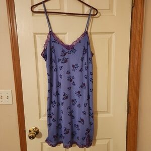 Wild Fable Women's Slip Dress Size XL Purple Floral Lace Trim Adjustable Straps